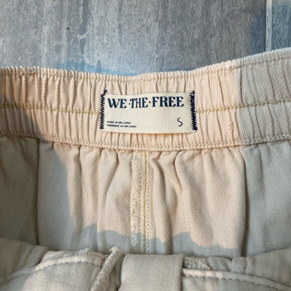 Free People We The Free Fleur High-Rise Flouncy Cotton Denim Shorts Cream Small - Picture 4 of 7